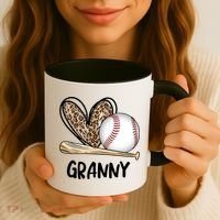Baseball Granny Leopard Heart Baseball Lover Great Gift Coffee Mug thumb 3