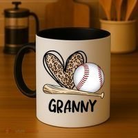 Baseball Granny Leopard Heart Baseball Lover Great Gift Coffee Mug thumb 4