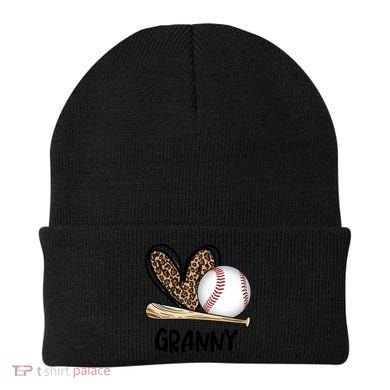 Baseball Granny Leopard Heart Baseball Lover Great Gift Beanie