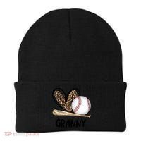 Baseball Granny Leopard Heart Baseball Lover Great Gift Beanie thumb 0