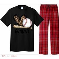Baseball Granny Leopard Heart Baseball Lover Great Gift Pajama Set thumb 0