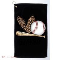 Baseball Granny Leopard Heart Baseball Lover Great Gift Golf Towel thumb 0