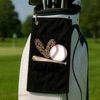 Baseball Granny Leopard Heart Baseball Lover Great Gift Golf Towel thumb 2