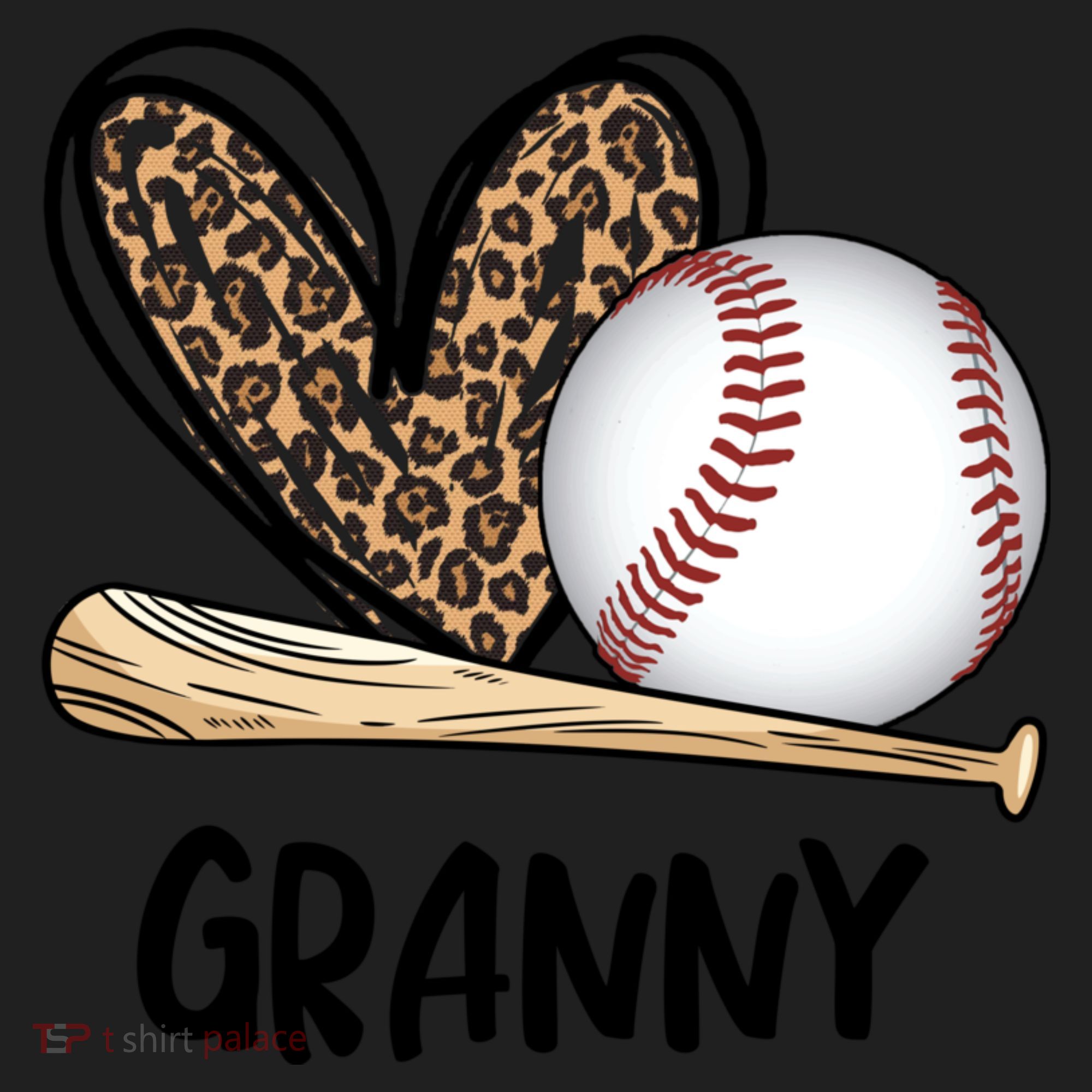 Baseball Granny Leopard Heart Baseball Lover Great Gift Golf Towel