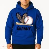 Baseball Granny Leopard Heart Baseball Lover Great Gift Hoodie thumb 2