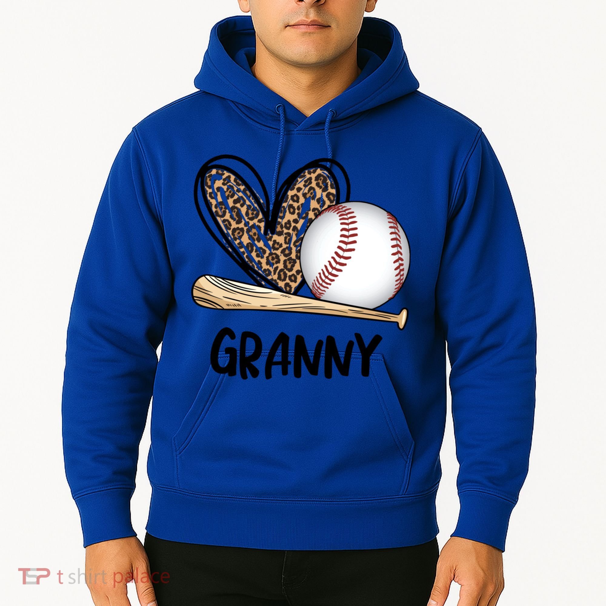 Baseball Granny Leopard Heart Baseball Lover Great Gift Hoodie