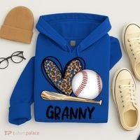 Baseball Granny Leopard Heart Baseball Lover Great Gift Hoodie thumb 4