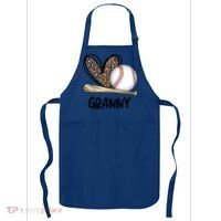 Baseball Granny Leopard Heart Baseball Lover Great Gift Apron thumb 0