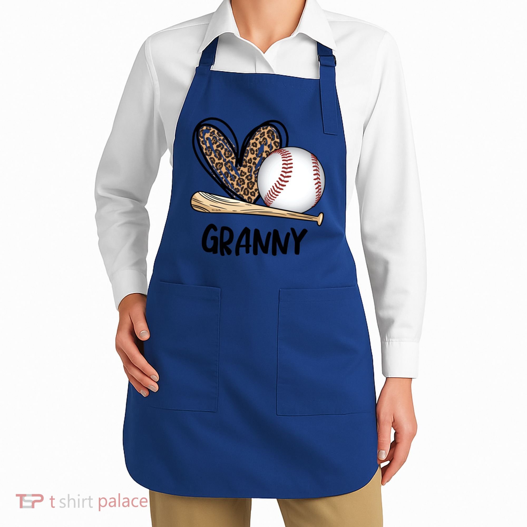 Baseball Granny Leopard Heart Baseball Lover Great Gift Apron