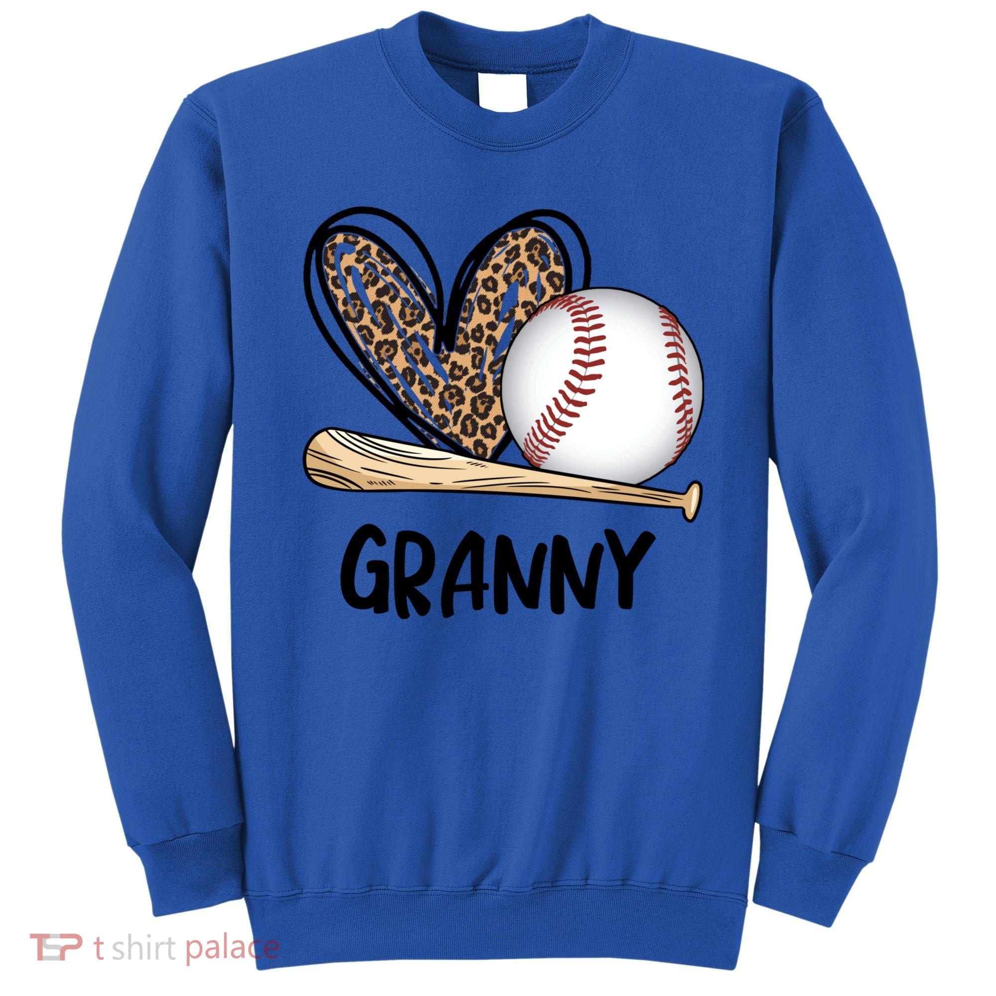 Baseball Granny Leopard Heart Baseball Lover Great Gift Sweatshirt