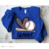 Baseball Granny Leopard Heart Baseball Lover Great Gift Sweatshirt thumb 2