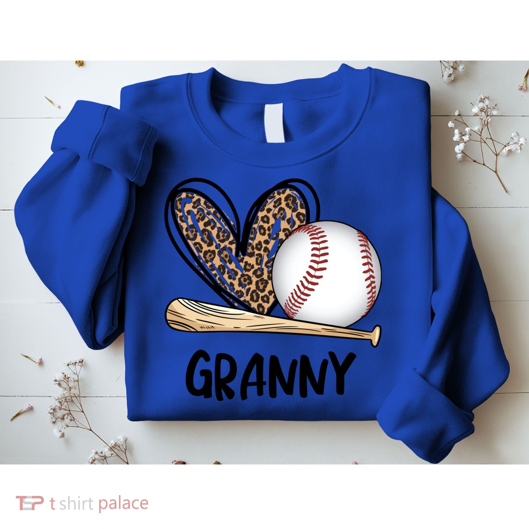 Baseball Granny Leopard Heart Baseball Lover Great Gift Sweatshirt