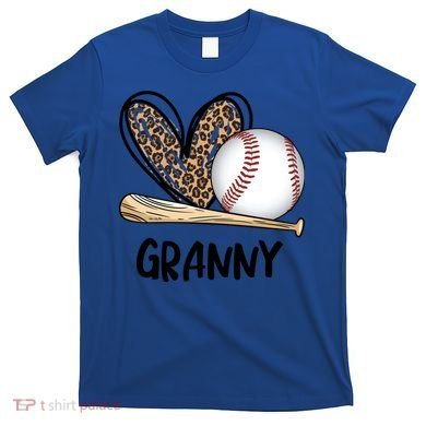 Baseball Granny Leopard Heart Baseball Lover Great Gift T-Shirt