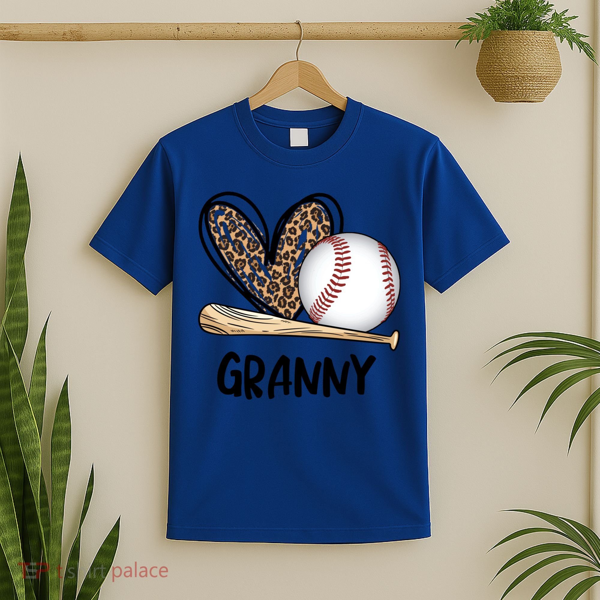 Baseball Granny Leopard Heart Baseball Lover Great Gift T-Shirt