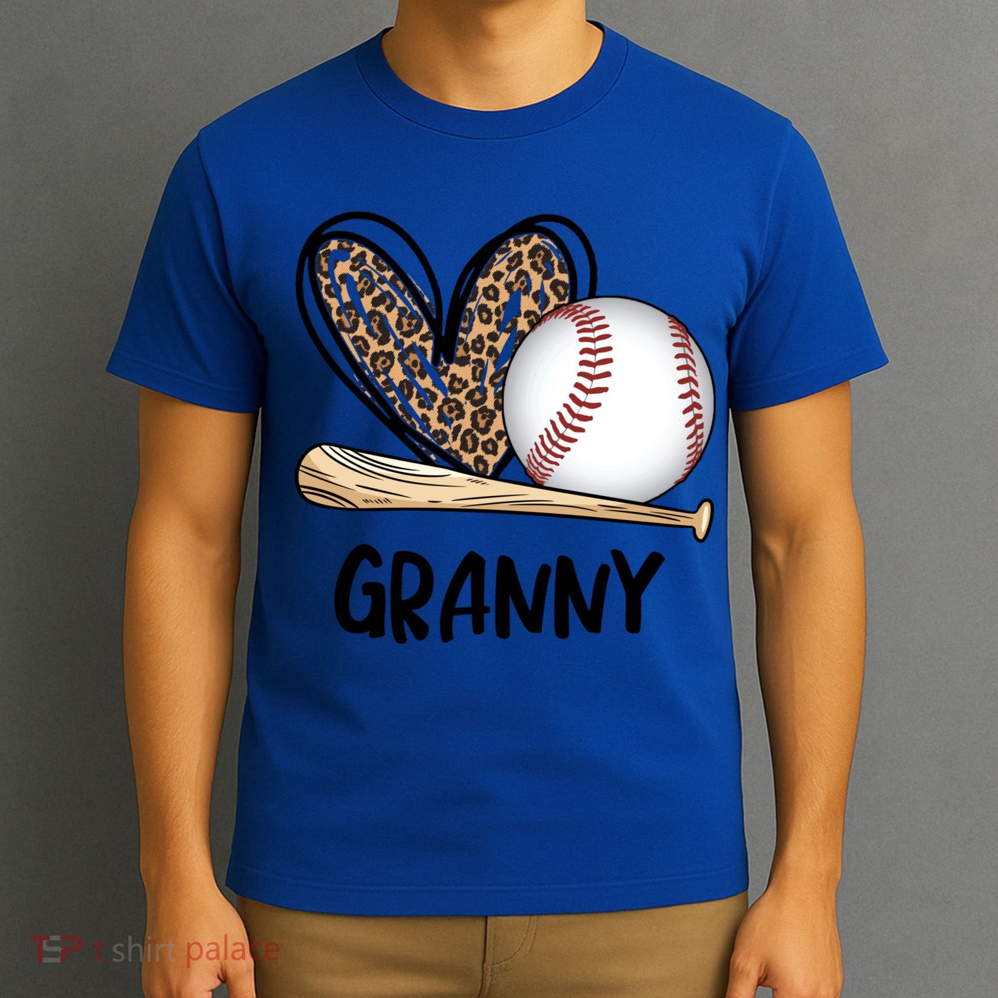 Baseball Granny Leopard Heart Baseball Lover Great Gift T-Shirt