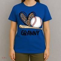 Baseball Granny Leopard Heart Baseball Lover Great Gift T-Shirt thumb 4