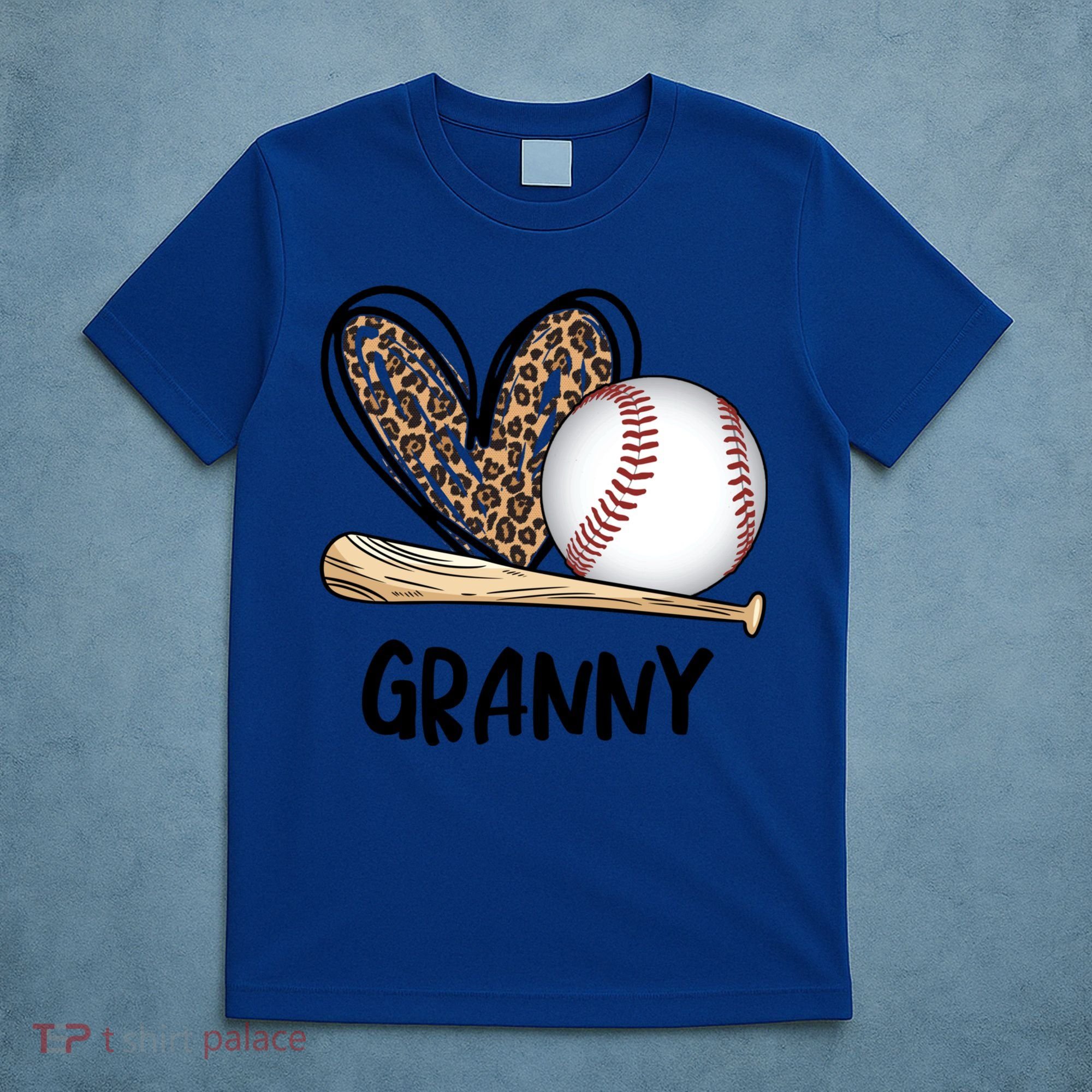 Baseball Granny Leopard Heart Baseball Lover Great Gift T-Shirt