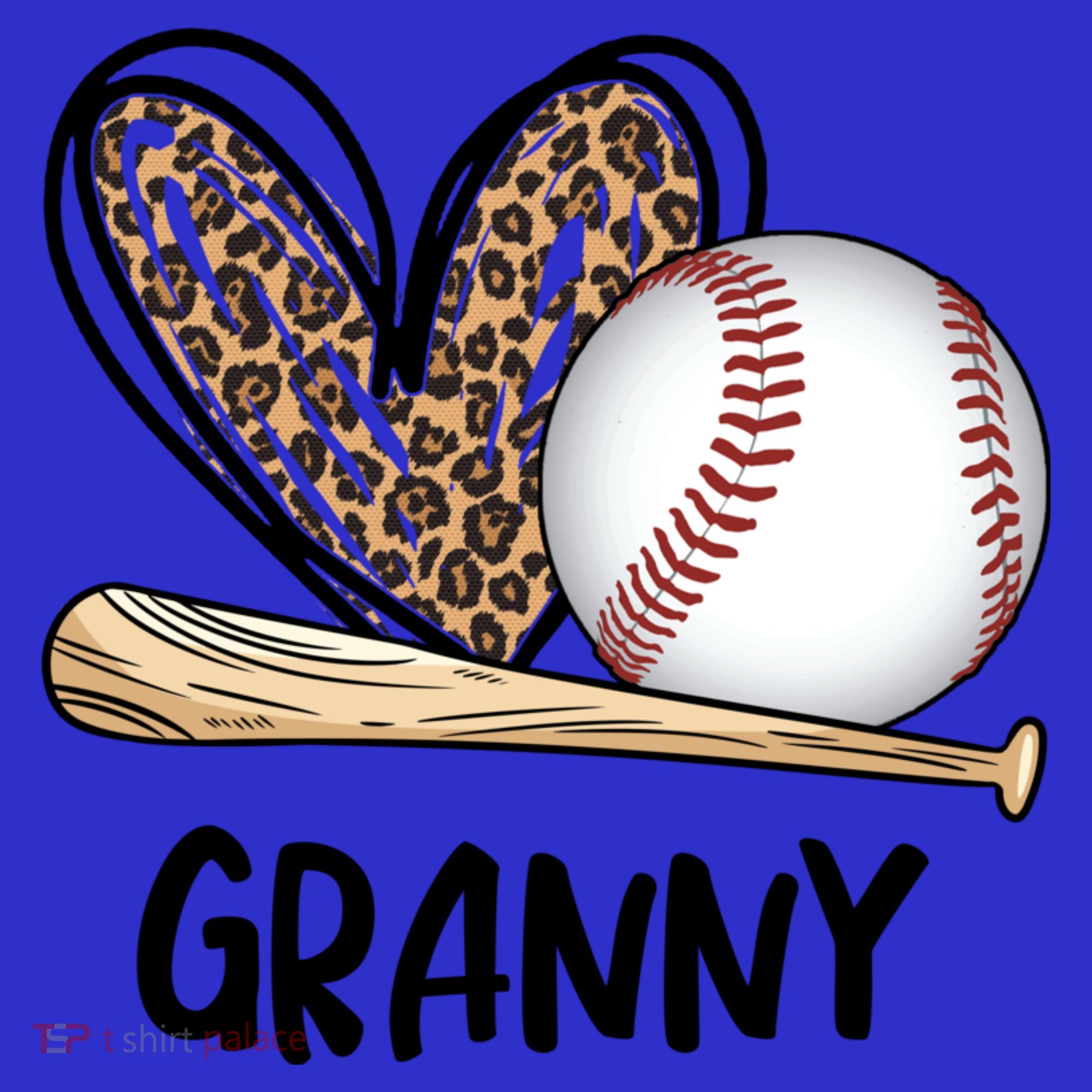 Baseball Granny Leopard Heart Baseball Lover Great Gift T-Shirt
