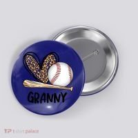 Baseball Granny Leopard Heart Baseball Lover Great Gift Button thumb 0