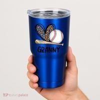 Baseball Granny Leopard Heart Baseball Lover Great Gift Tumbler thumb 2