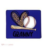 Baseball Granny Leopard Heart Baseball Lover Great Gift Mousepad thumb 0