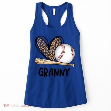 Baseball Granny Leopard Heart Baseball Lover Great Gift Women's Tank Top