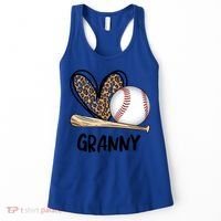 Baseball Granny Leopard Heart Baseball Lover Great Gift Women's Tank Top thumb 0