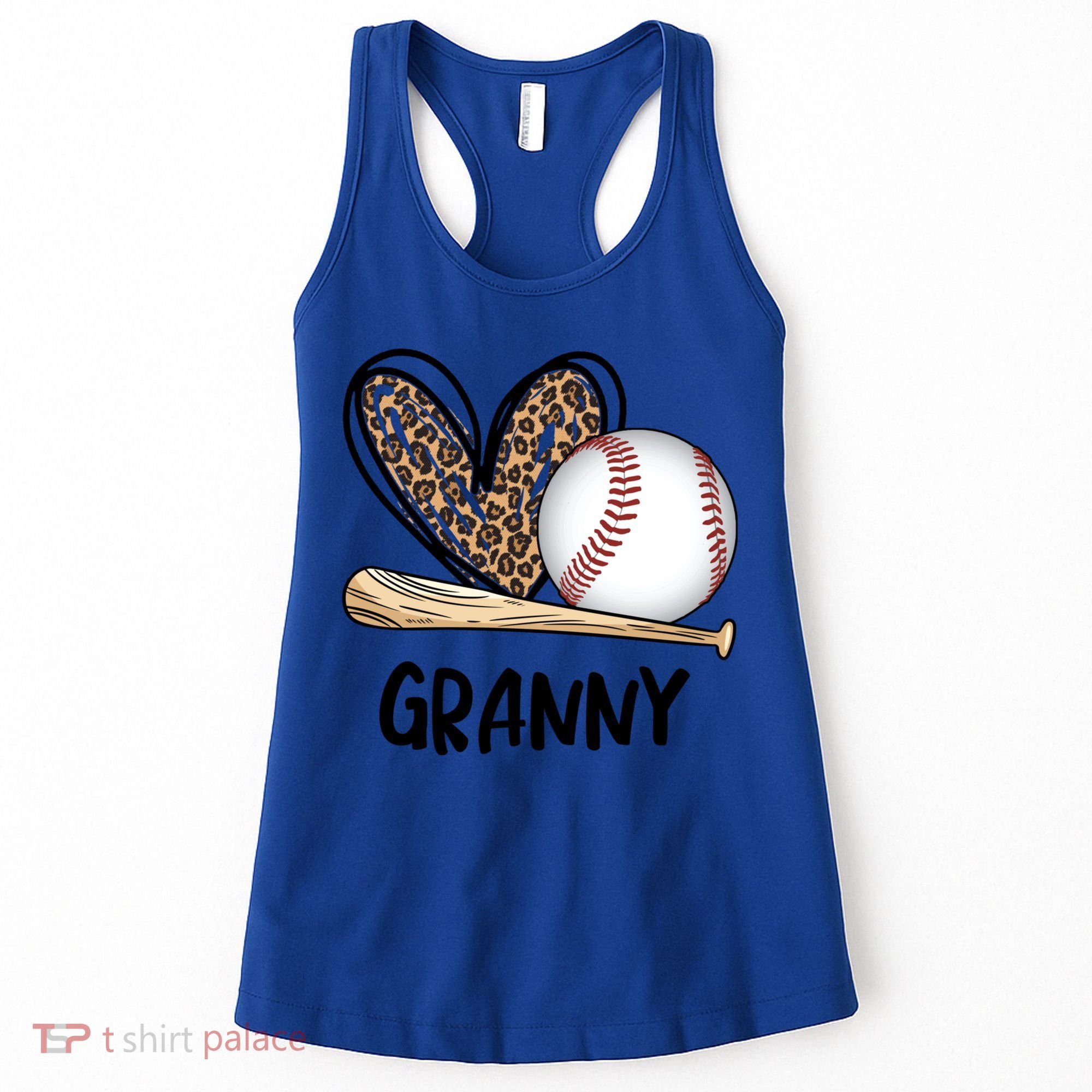 Baseball Granny Leopard Heart Baseball Lover Great Gift Women's Tank Top