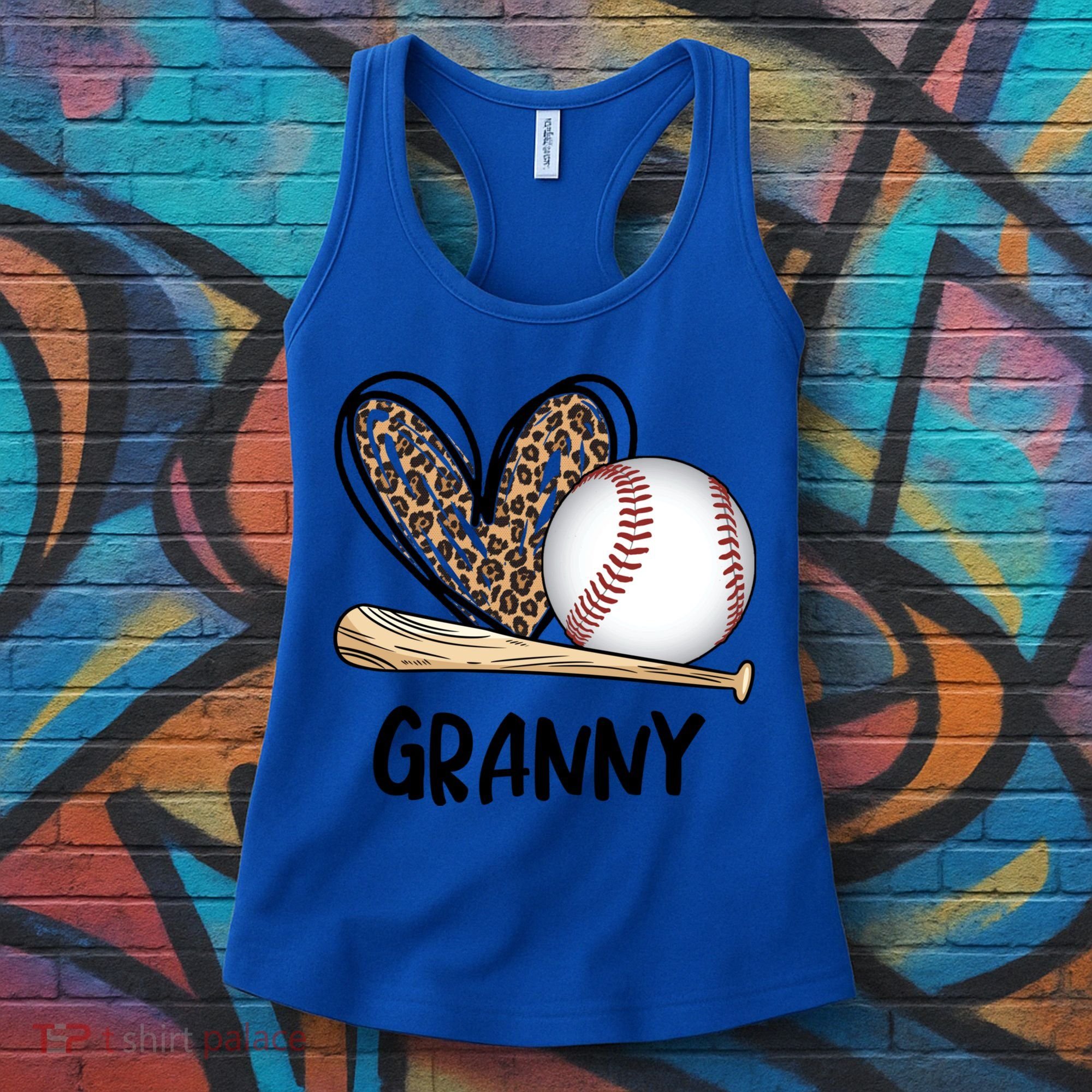 Baseball Granny Leopard Heart Baseball Lover Great Gift Women's Tank Top