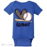 Baseball Granny Leopard Heart Baseball Lover Great Gift Baby Bodysuit thumb 0
