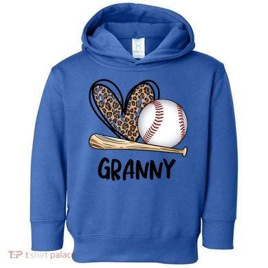 Baseball Granny Leopard Heart Baseball Lover Great Gift Toddler Hoodie