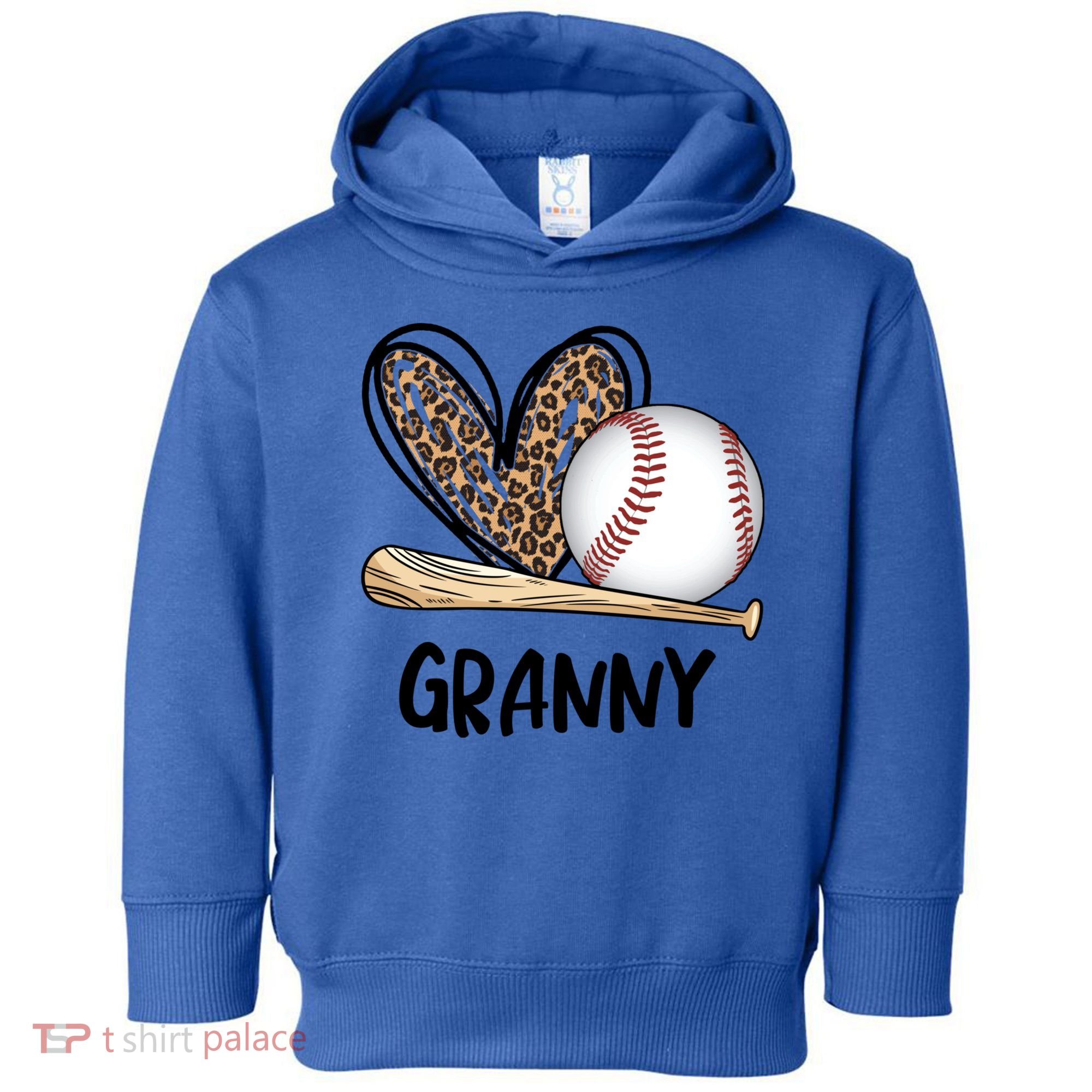 Baseball Granny Leopard Heart Baseball Lover Great Gift Toddler Hoodie