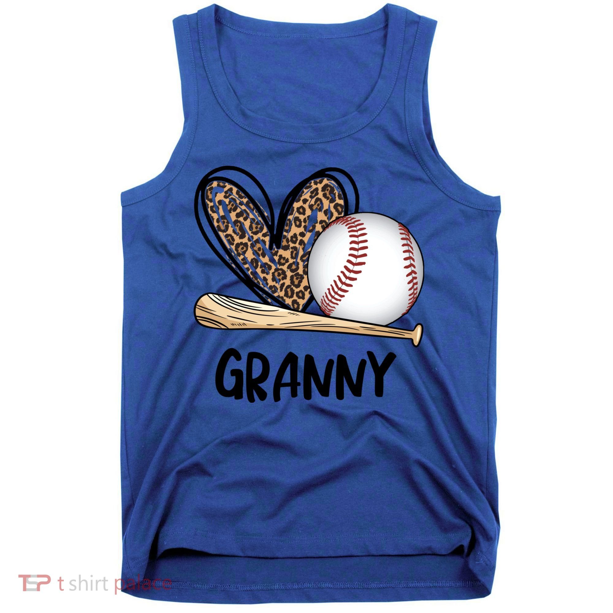 Baseball Granny Leopard Heart Baseball Lover Great Gift Tank Top