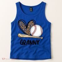 Baseball Granny Leopard Heart Baseball Lover Great Gift Tank Top thumb 2