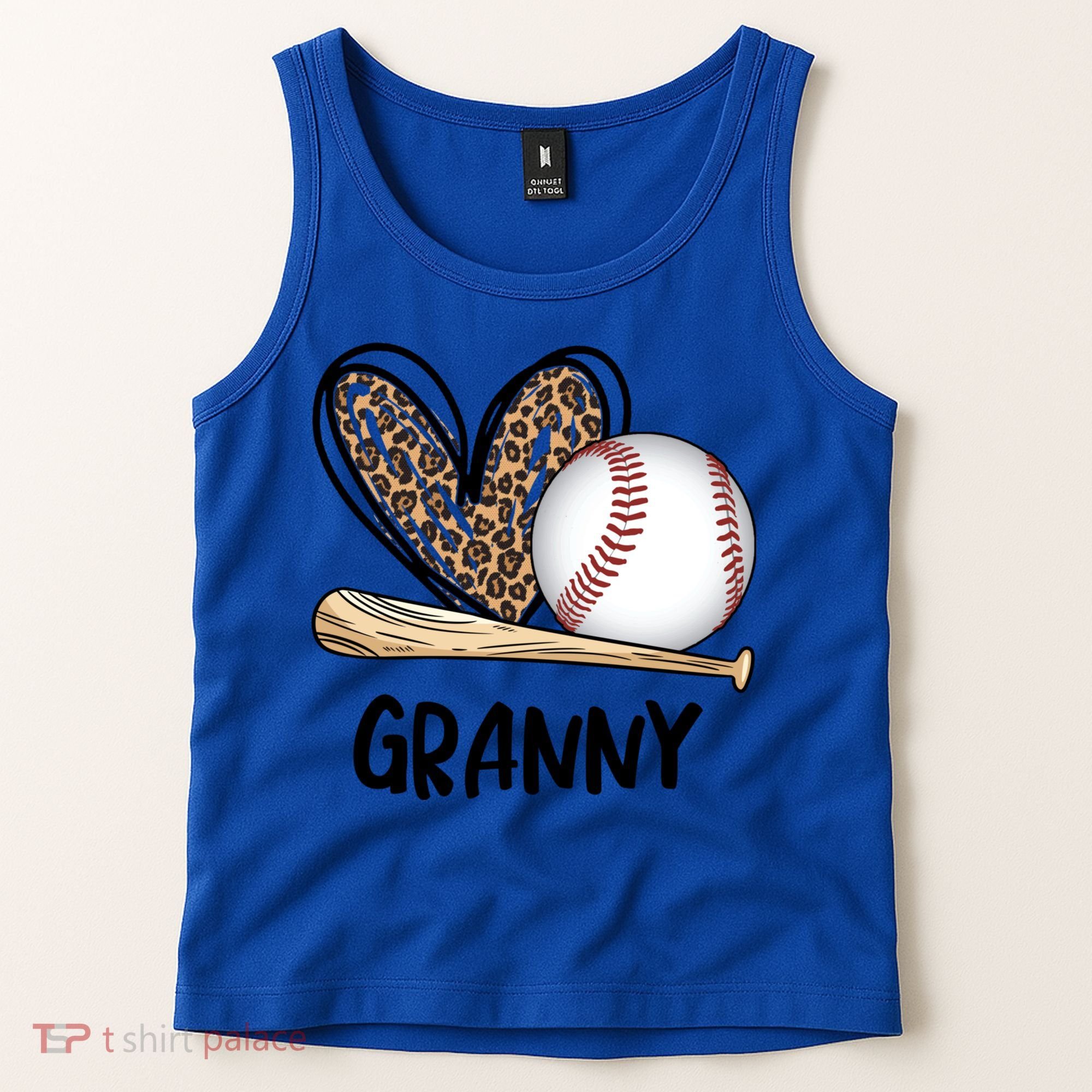 Baseball Granny Leopard Heart Baseball Lover Great Gift Tank Top