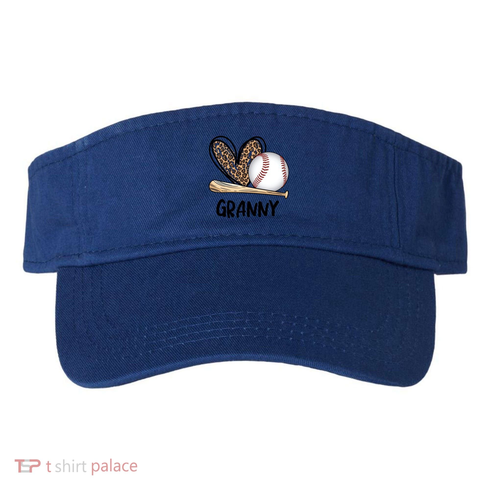 Baseball Granny Leopard Heart Baseball Lover Great Gift Visor