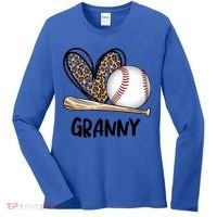 Baseball Granny Leopard Heart Baseball Lover Great Gift Women's Long Sleeve Shirt thumb 0