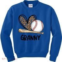 Baseball Granny Leopard Heart Baseball Lover Great Gift Kids Sweatshirt thumb 0