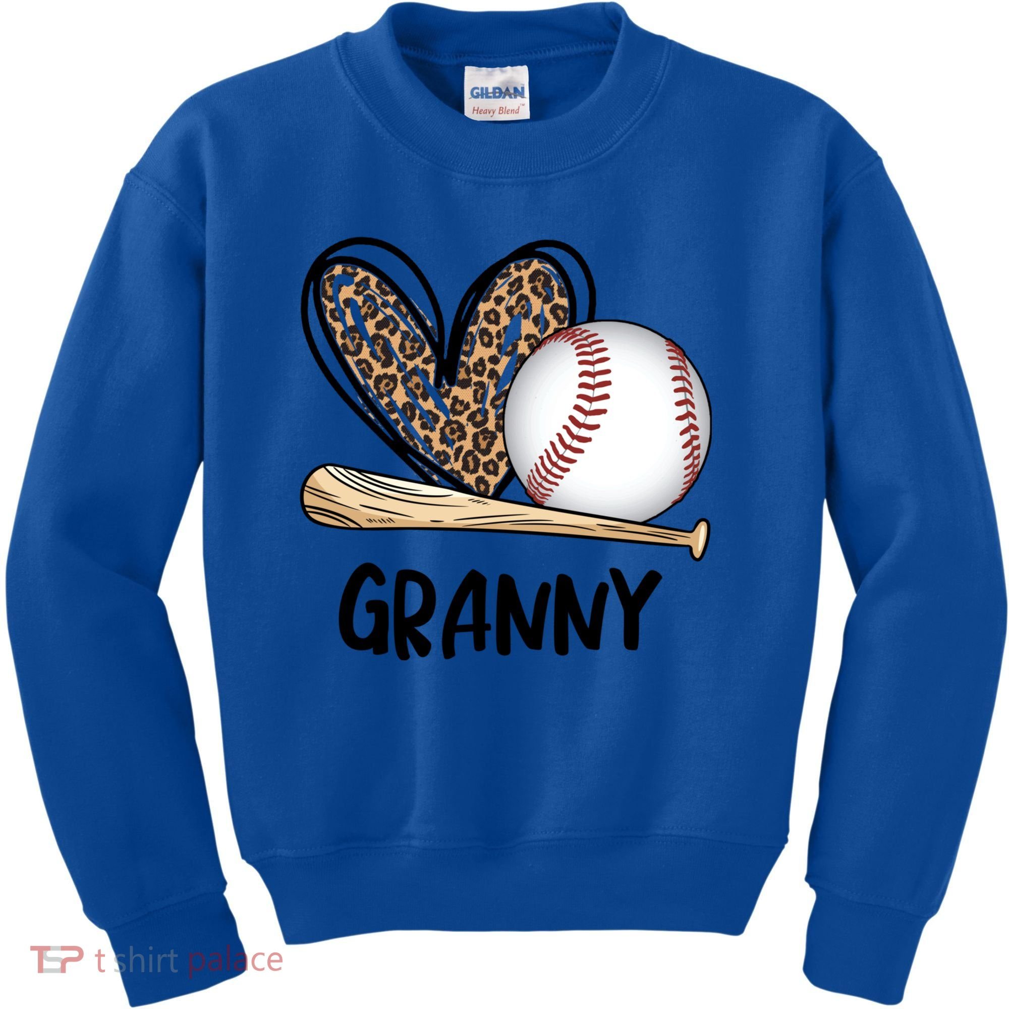 Baseball Granny Leopard Heart Baseball Lover Great Gift Kids Sweatshirt
