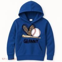 Baseball Granny Leopard Heart Baseball Lover Great Gift Kids Hoodie thumb 0