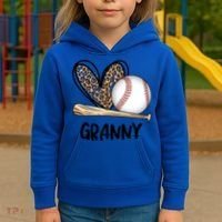 Baseball Granny Leopard Heart Baseball Lover Great Gift Kids Hoodie thumb 3