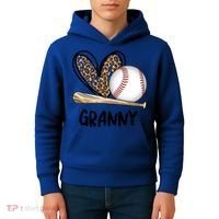 Baseball Granny Leopard Heart Baseball Lover Great Gift Kids Hoodie thumb 4