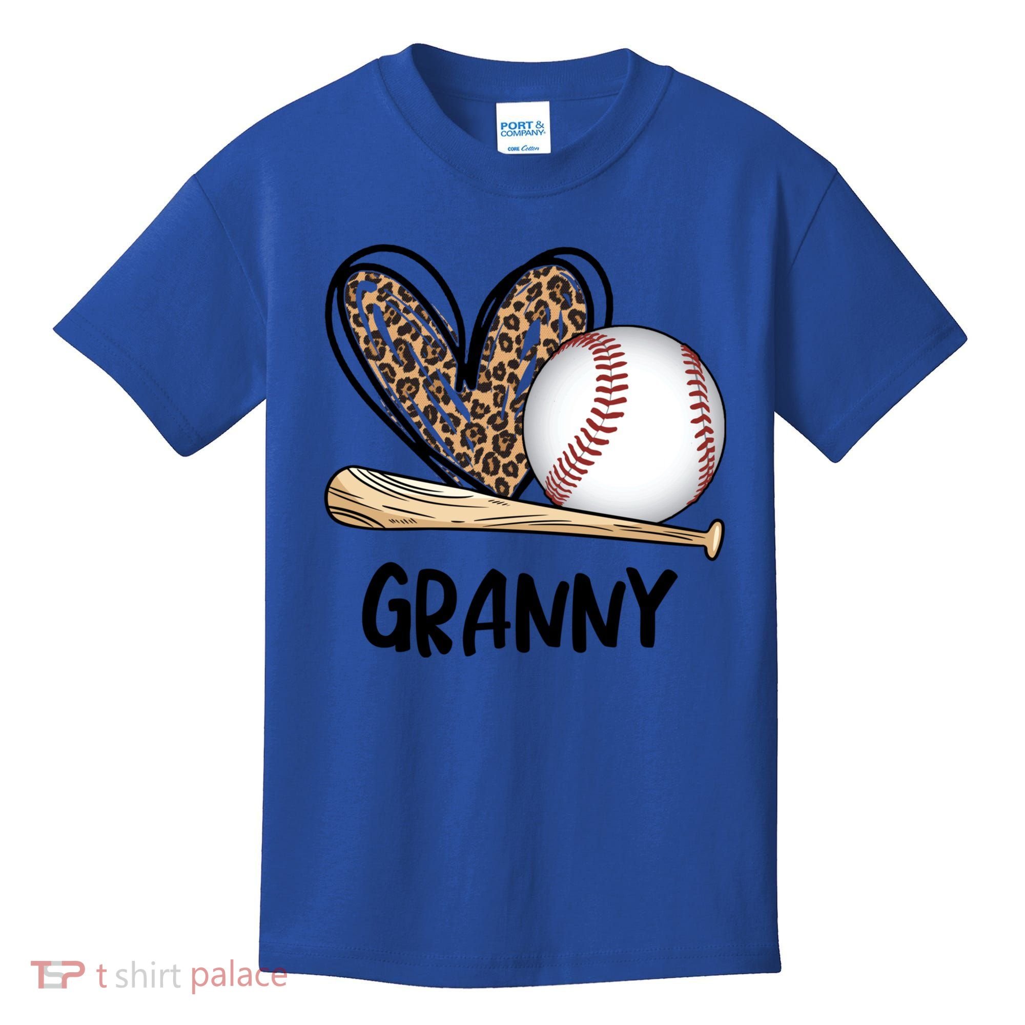 Baseball Granny Leopard Heart Baseball Lover Great Gift Kids T-Shirt