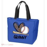 Baseball Granny Leopard Heart Baseball Lover Great Gift Tote Bag thumb 3