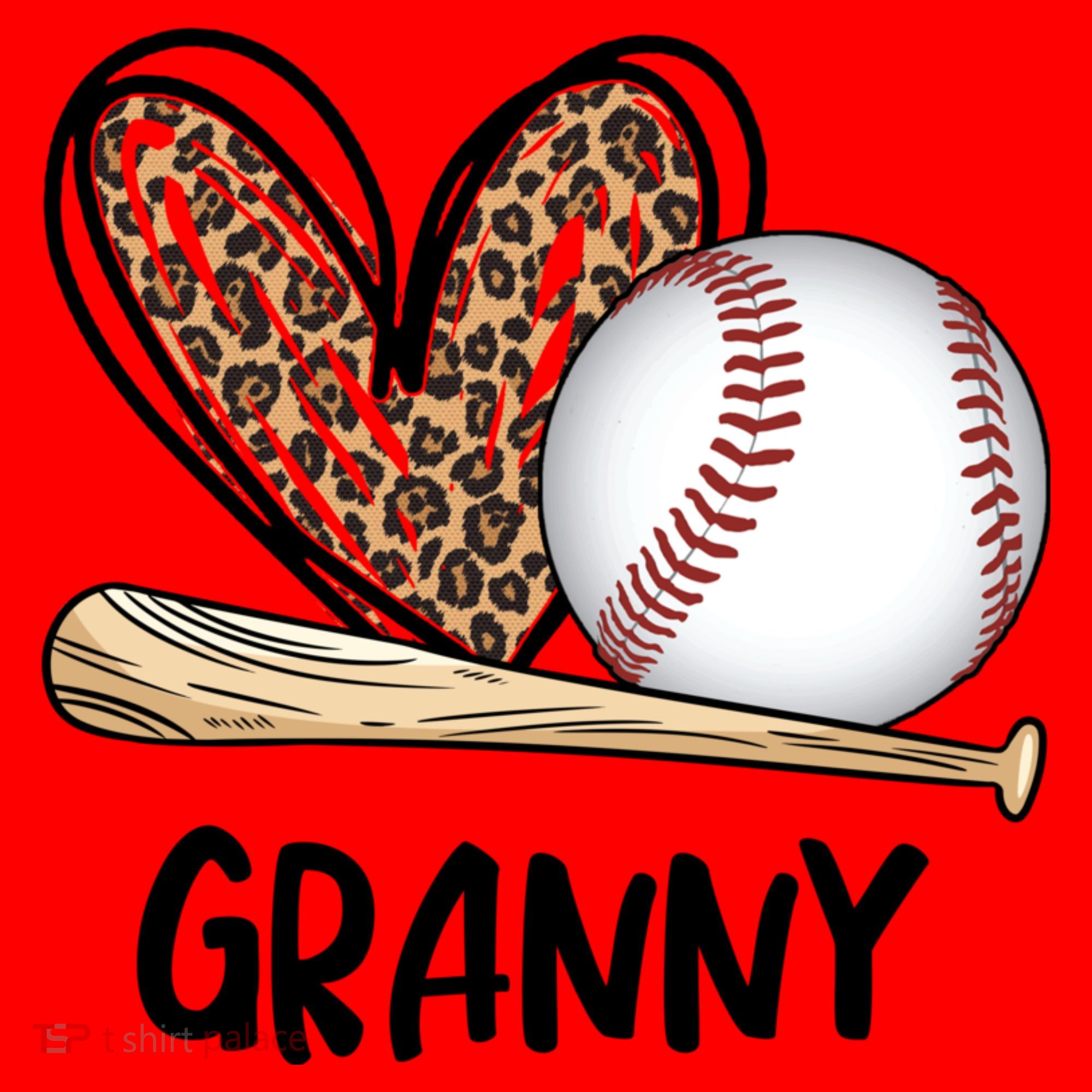 Baseball Granny Leopard Heart Baseball Lover Great Gift Santa Hat
