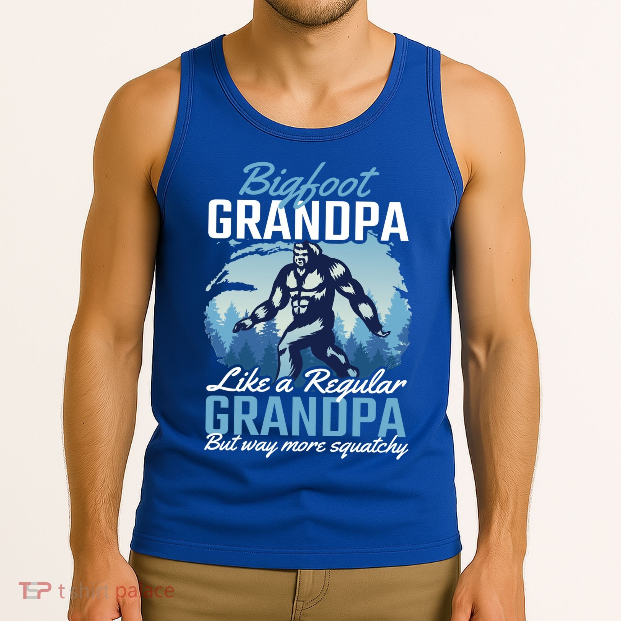 Bigfoot Grandpa Like A Regular Grandpa But Way More Squatchy Gift Tank Top