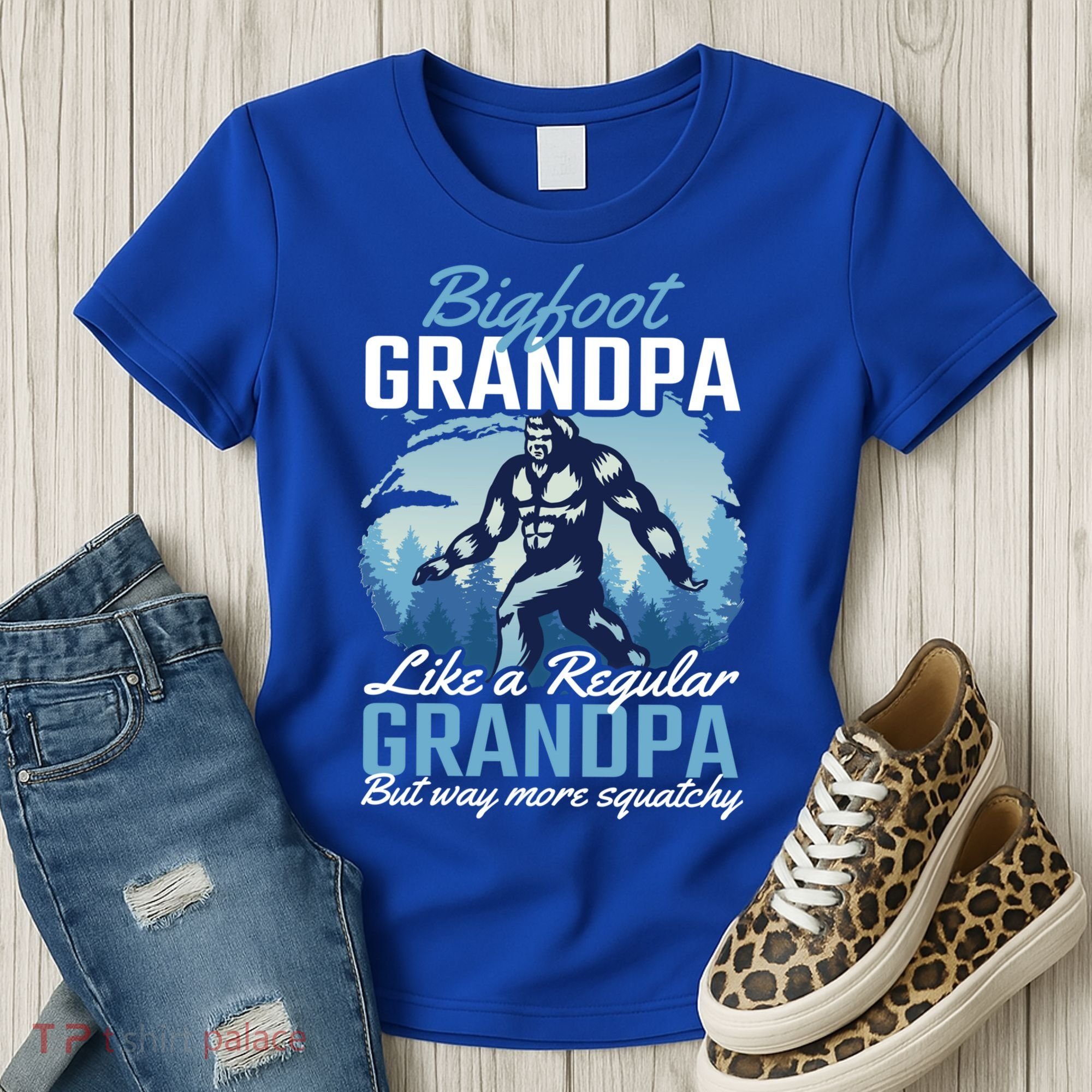 Bigfoot Grandpa Like A Regular Grandpa But Way More Squatchy Gift Women's T-Shirt