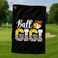 Ball Gigi Leopard Baseball Softball Gigi Grandma Great Gift Golf Towel thumb 1