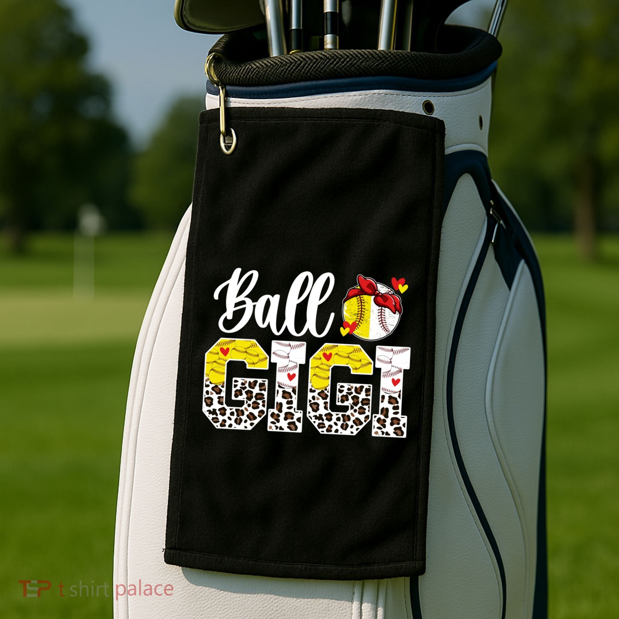 Ball Gigi Leopard Baseball Softball Gigi Grandma Great Gift Golf Towel