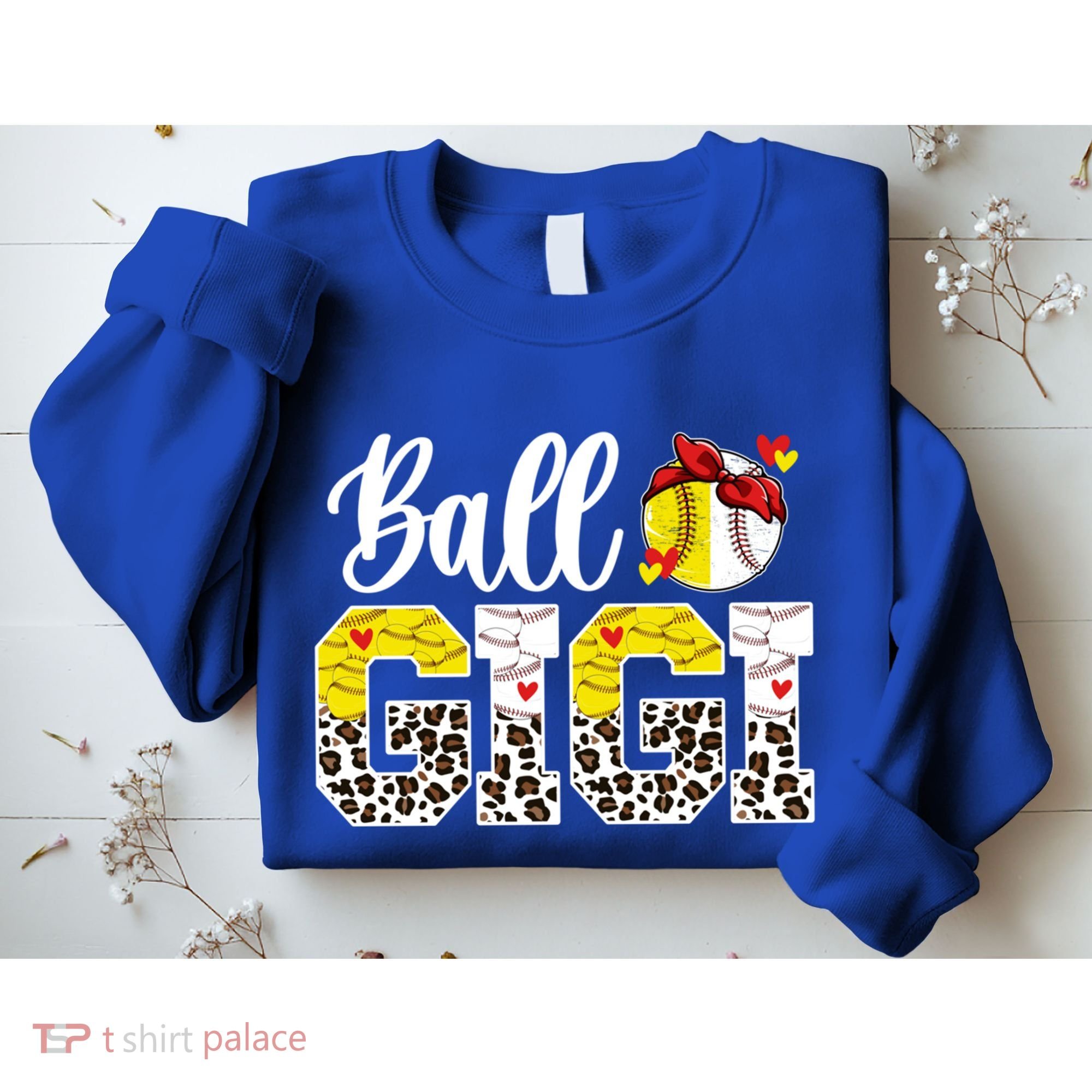 Ball Gigi Leopard Baseball Softball Gigi Grandma Great Gift Sweatshirt